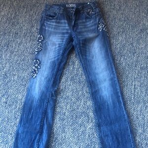 Embroidered Rock n Roll Cowgirl boyfriend Jeans